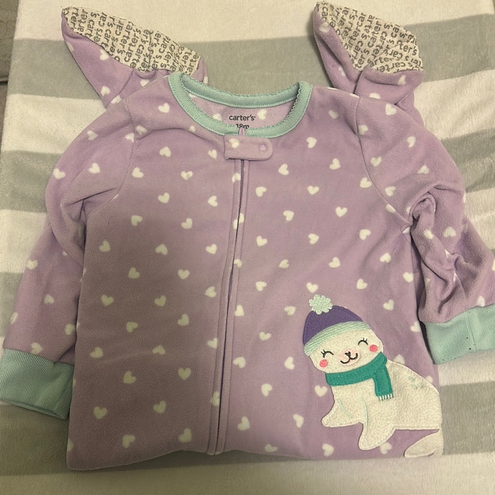 Carter’s brand Footy pajamas, size 18 months